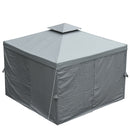 Canopies & Gazebos, Atriana 10' x 10' Outdoor Patio Gazebo with Double Tier Canopy Shade - Dark Grey - Seasonal Overstock