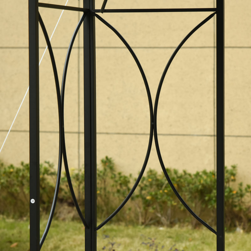 Canopies & Gazebos, Atriana 10' x 10' Outdoor Patio Gazebo with Double Tier Canopy Shade - Dark Grey - Seasonal Overstock