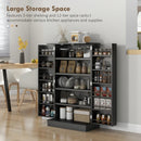 Basil Valley Slim Kitchen Pantry Cabinet Spice Rack with Adjustable Shelves - Black