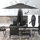 Bauden Creek 8pc Outdoor Patio Dining Set with 6 Folding Chairs, Table and Umbrella - Black