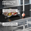 Bauden Creek 8pc Outdoor Patio Dining Set with 6 Folding Chairs, Table and Umbrella - Grey