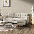 Sofas, Carmen 77" Beige Upholstered Reversible Sectional Sofa - Seasonal Overstock