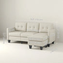Sofas, Carmen 77" Beige Upholstered Reversible Sectional Sofa - Seasonal Overstock