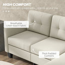 Sofas, Carmen 77" Beige Upholstered Reversible Sectional Sofa - Seasonal Overstock