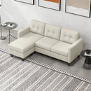 Sofas, Carmen 77" Beige Upholstered Reversible Sectional Sofa - Seasonal Overstock