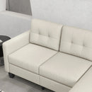 Sofas, Carmen 77" Beige Upholstered Reversible Sectional Sofa - Seasonal Overstock