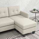 Sofas, Carmen 77" Beige Upholstered Reversible Sectional Sofa - Seasonal Overstock