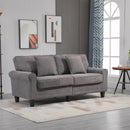 Benjamin 78" 3-Seat Corduroy Fabric Traditional Style Sofa - Light Grey