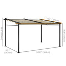 Gazebos, Bennington 10' x 13' Outdoor Pergola with Sliding Retractable Canopy - Beige - Seasonal Overstock