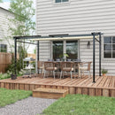 Gazebos, Bennington 10' x 13' Outdoor Pergola with Sliding Retractable Canopy - Beige - Seasonal Overstock