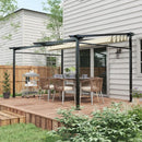 Gazebos, Bennington 10' x 13' Outdoor Pergola with Sliding Retractable Canopy - Beige - Seasonal Overstock