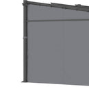 Gazebos, Bennington 10' x 10' Outdoor Pergola with Retractable Canopy and Privacy Walls - Grey - Seasonal Overstock