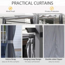 Gazebos, Bennington 10' x 10' Outdoor Pergola with Retractable Canopy and Privacy Walls - Grey - Seasonal Overstock
