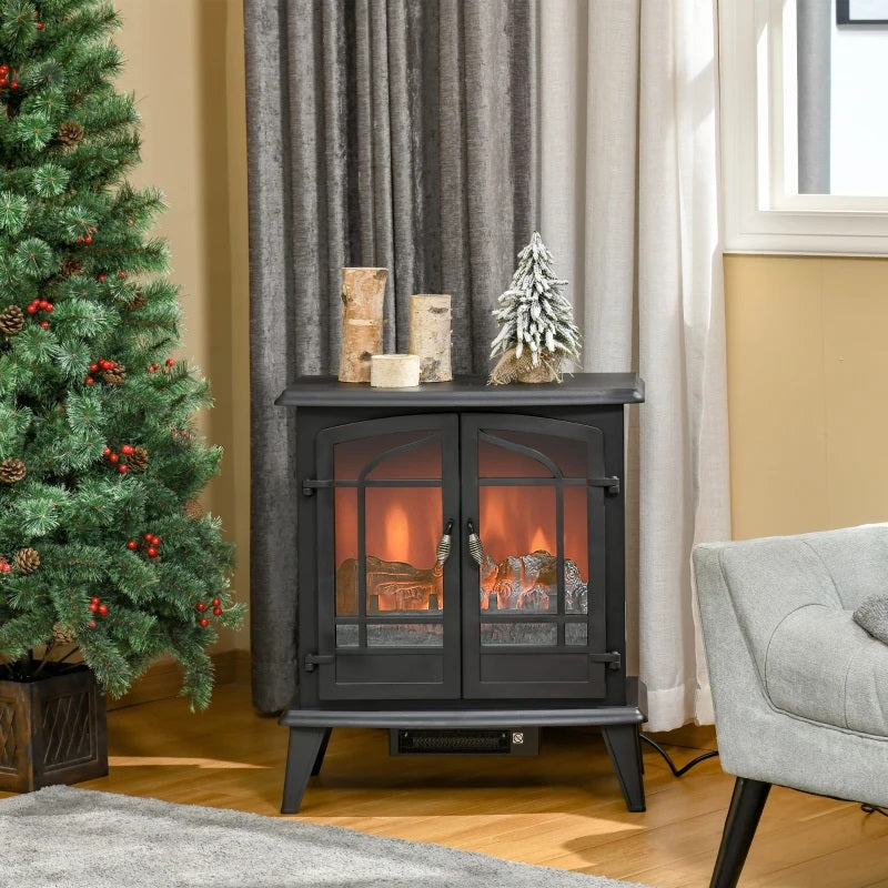 Berkely Street 25" Electric Fireplace with Black Stove Look and 1400W Heater