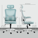 Bexford Lane High Back Office Chair Mesh Computer Desk Chair with Lumbar Support and Adjustable Height - Light Blue