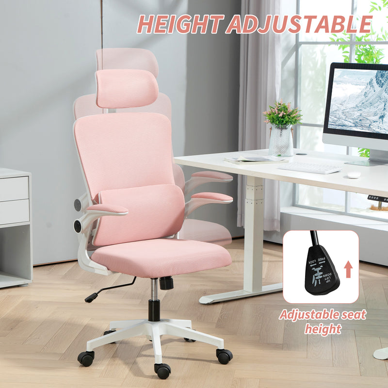 Bexford Lane High Back Office Chair Mesh Computer Desk Chair with Lumbar Support and Adjustable Height - Pink