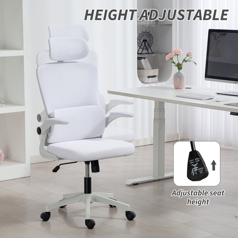 Bexford Lane High Back Office Chair Mesh Computer Desk Chair with Lumbar Support and Adjustable Height - White