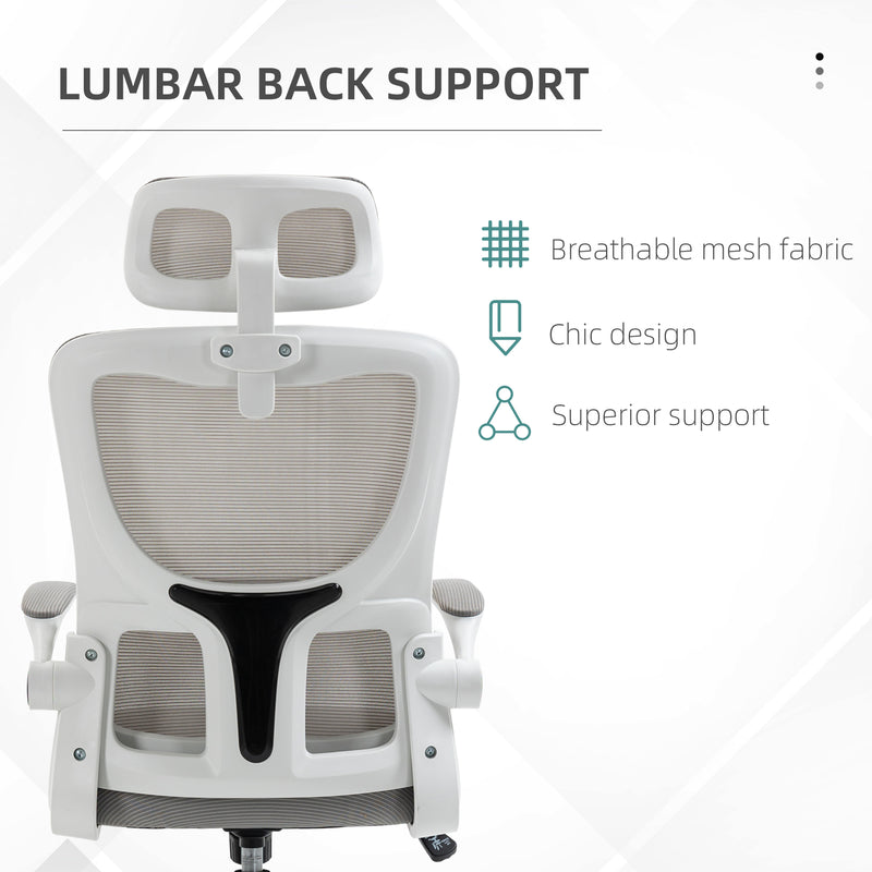 Bexford Lane High Back Office Chair Mesh Computer Desk Chair with Lumbar Support and Adjustable Height - Grey