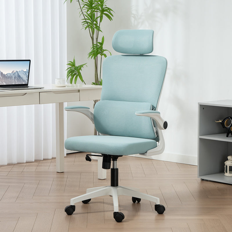 Bexford Lane High Back Office Chair Mesh Computer Desk Chair with Lumbar Support and Adjustable Height - Light Blue