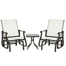 Birmingham 3pc Outdoor Glider Chair Set with Table for Patio, White