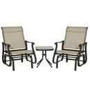 Birmingham 3pc Outdoor Glider Chair Set with Table for Patio, Mixed Grey
