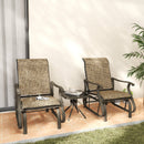 Birmingham 3pc Outdoor Glider Chair Set with Table for Patio, Brown