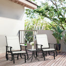 Birmingham 3pc Outdoor Glider Chair Set with Table for Patio, White