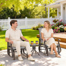 Birmingham 3pc Outdoor Glider Chair Set with Table for Patio, Grey