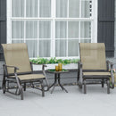 Birmingham 3pc Outdoor Glider Chair Set with Table for Patio, Mixed Grey