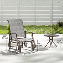 Birmingham 3pc Outdoor Glider Chair Set with Table for Patio, Grey
