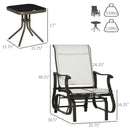Birmingham 3pc Outdoor Glider Chair Set with Table for Patio, White