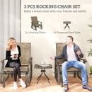 Birmingham 3pc Outdoor Glider Chair Set with Table for Patio, Brown