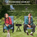 Birmingham 3pc Outdoor Glider Chair Set with Table for Patio, Light Blue