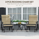 Birmingham 3pc Outdoor Glider Chair Set with Table for Patio, Mixed Grey