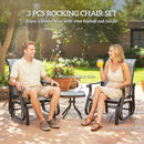 Birmingham 3pc Outdoor Glider Chair Set with Table for Patio, Grey