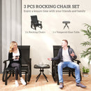 Birmingham 3pc Outdoor Glider Chair Set with Table for Patio, Black