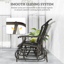 Birmingham 3pc Outdoor Glider Chair Set with Table for Patio, Black