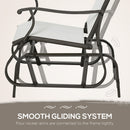 Birmingham 3pc Outdoor Glider Chair Set with Table for Patio, White