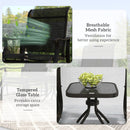 Birmingham 3pc Outdoor Glider Chair Set with Table for Patio, Black