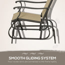 Birmingham 3pc Outdoor Glider Chair Set with Table for Patio, Mixed Grey