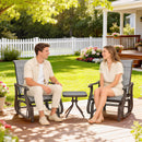 Birmingham 3pc Outdoor Glider Chair Set with Table for Patio, Grey