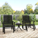 Birmingham 3pc Outdoor Glider Chair Set with Table for Patio, Black