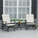 Birmingham 3pc Outdoor Glider Chair Set with Table for Patio, White