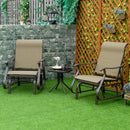 Birmingham 3pc Outdoor Glider Chair Set with Table for Patio, Mixed Grey