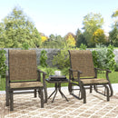 Birmingham 3pc Outdoor Glider Chair Set with Table for Patio, Brown