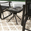 Birmingham 3pc Outdoor Glider Chair Set with Table for Patio, Black