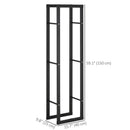 Black Vertical Indoor Outdoor Log Holding Firewood Rack - 16"W x 59"H