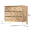 Blessed Creek 3-Drawer Herringbone Dresser for Bedroom - Natural Wood