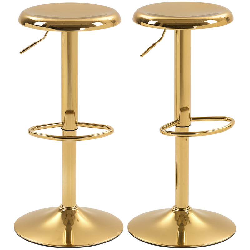 Brix Avenue 2pc Adjustable Height Metal Barstool Set 23.6 to 31.5-Inch - Gold