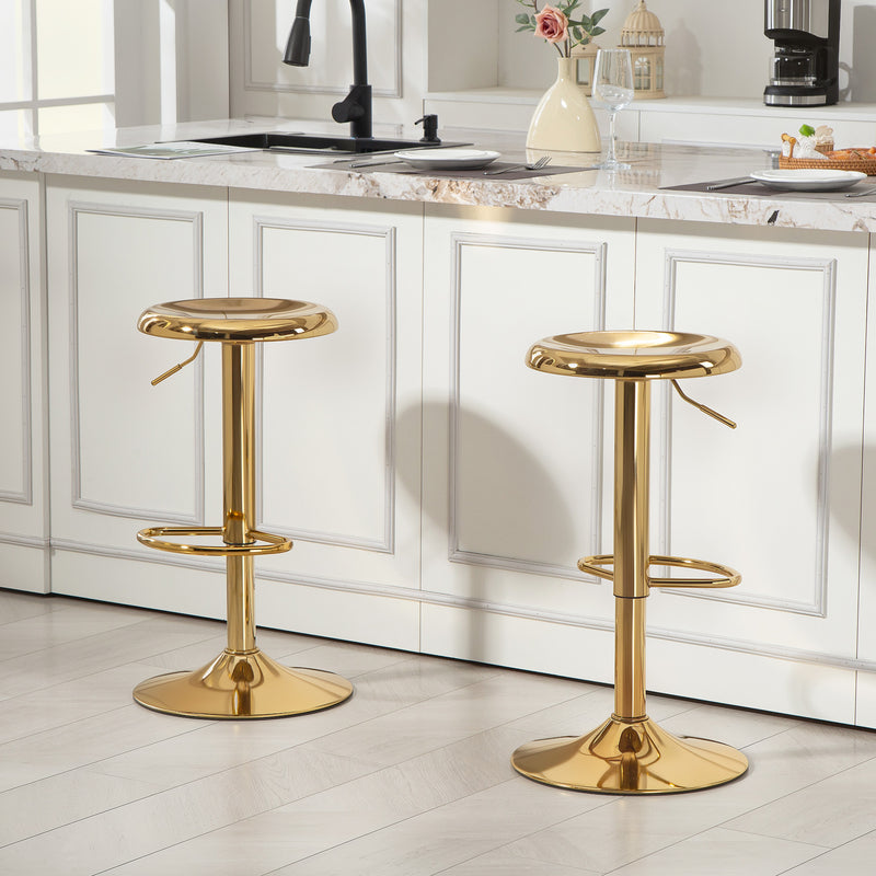 Brix Avenue 2pc Adjustable Height Metal Barstool Set 23.6 to 31.5-Inch - Gold